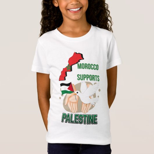 T-shirt-maroc-soutient-palestine Tシャツ (正面)