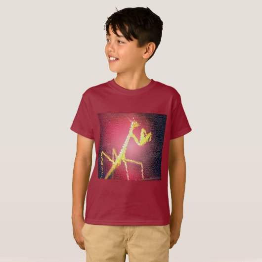 T-Shirt - Maroon Mantis Tile Mosiac Tシャツ (正面フル)