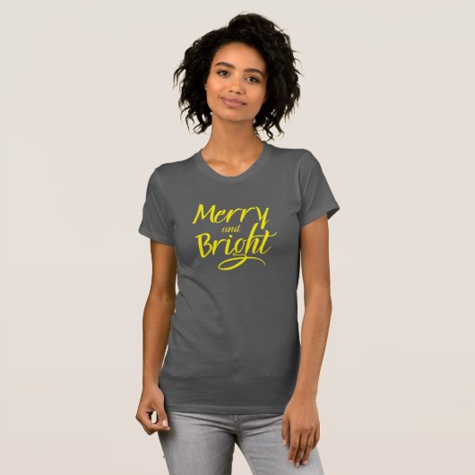 T-shirt : Merry and Bright (grey) Tシャツ (正面フル)