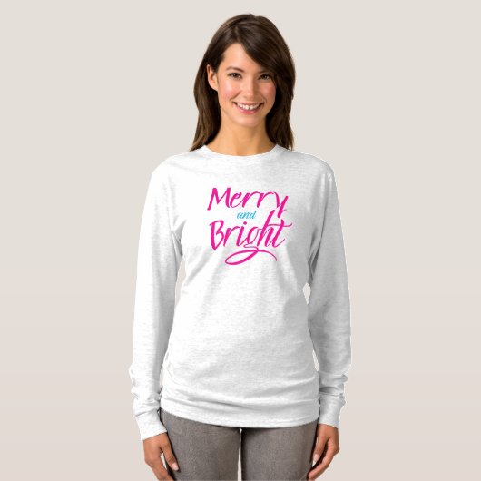 T-Shirt : Merry and Bright (white ash) Tシャツ (正面フル)