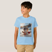 T-Shirt mit Teddybär mit Sonnenbrille im Schnee Tシャツ (正面フル)