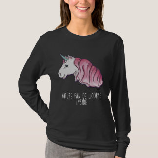 T-shirt ML "Future fan de licorne inside" noir Tシャツ