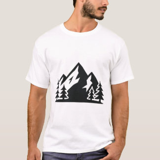 T-shirt Montagne et Forêt Minimaliste – Nature & A Tシャツ