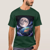 T-Shirt "Moon And Planet Earth" Tシャツ (正面)