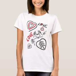 T-shirt motifs cœurs et love tシャツ