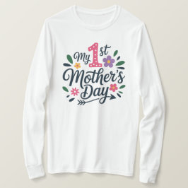 T-Shirt-My First Mother’s Day T-Shirt – New Mom  Tシャツ
