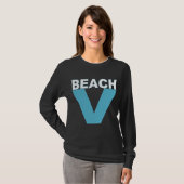 T-shirt noir femme manches longues VIRGINIA BEACH Tシャツ (正面フル)