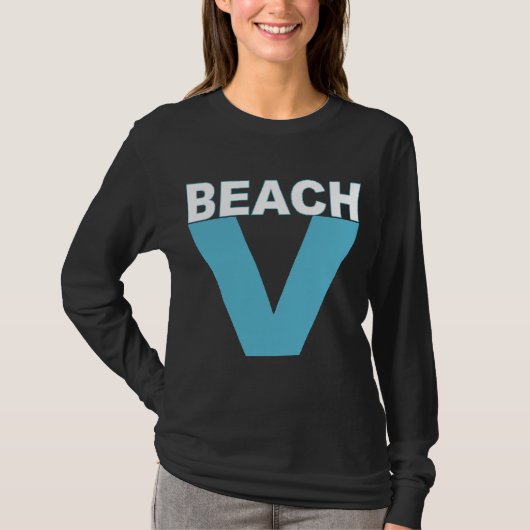 T-shirt noir femme manches longues VIRGINIA BEACH Tシャツ (正面)