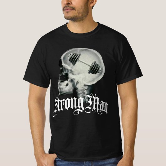 T-shirt noir Strong man Tシャツ (正面)