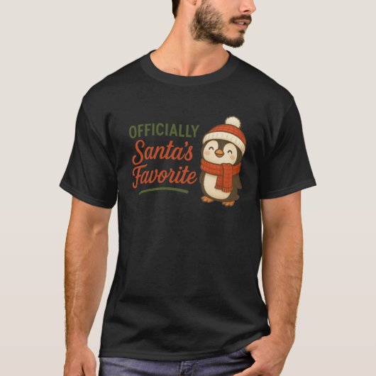 T-Shirt Officially Santa’s Favorite (Penguin) Tシャツ (正面)