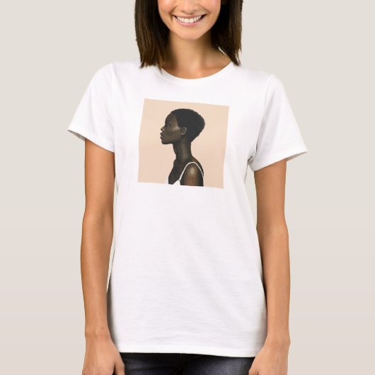 T-shirt peinture femme de profil tシャツ (正面)