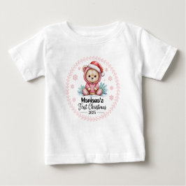 T-Shirt-Personalized Baby's Christmas 2025-Girl ベビーTシャツ