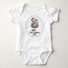 T-Shirt-Personalized Baby's First Xmas 2025-Boy ベビーボディスーツ