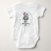 T-Shirt-Personalized Baby's First Xmas 2025-Boy ベビーボディスーツ (裏面)