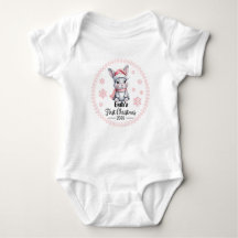 T-Shirt-Personalized Baby's First Xmas 2025-Girl