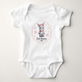 T-Shirt-Personalized Baby's First Xmas 2025-Girl ベビーボディスーツ