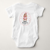 T-Shirt-Personalized Baby's First Xmas 2025-Girl ベビーボディスーツ (裏面)