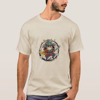 T-shirt Petit Samourai Cartoon Tシャツ