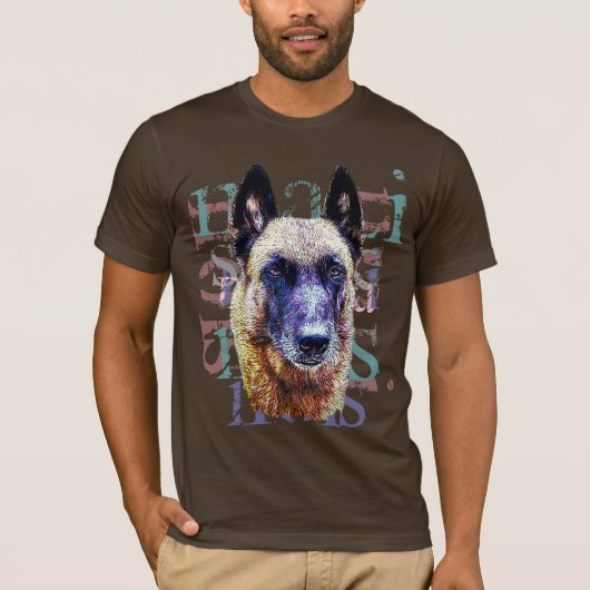 t-shirt portrait malinois tシャツ (正面)