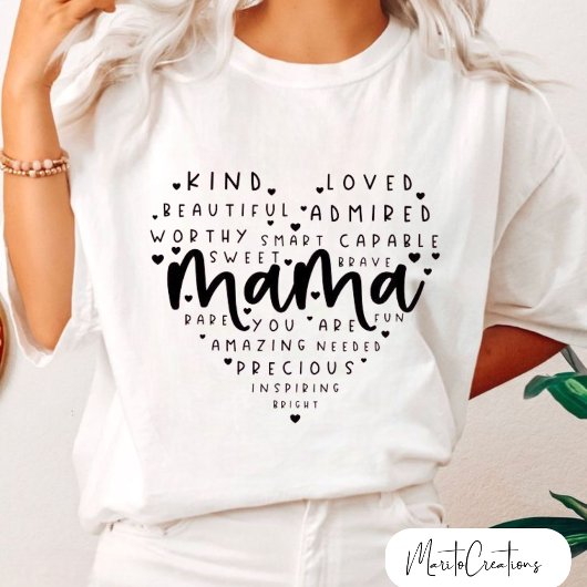 t-shirt positive affirmations mother's day, mom's  tシャツ