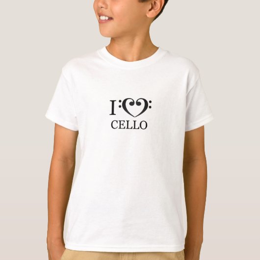 T-shirt pour garçon I Love Cello Tシャツ (正面)