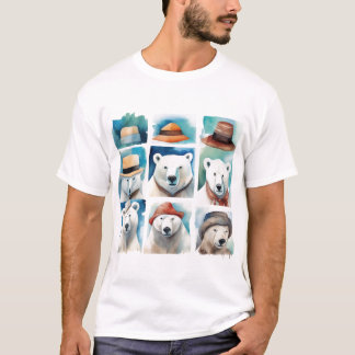 T-shirt pour hommes - Ours Polaires en chapeaux Tシャツ
