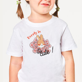 T-shirt pour les touts petits dessin lapin mignon  トドラーTシャツ