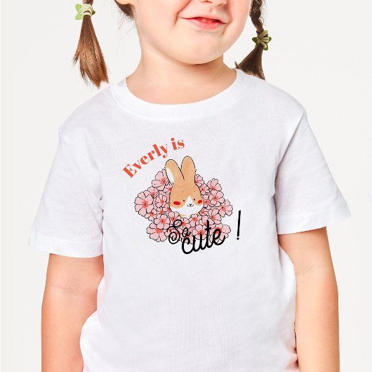T-shirt pour les touts petits dessin lapin mignon  トドラーTシャツ