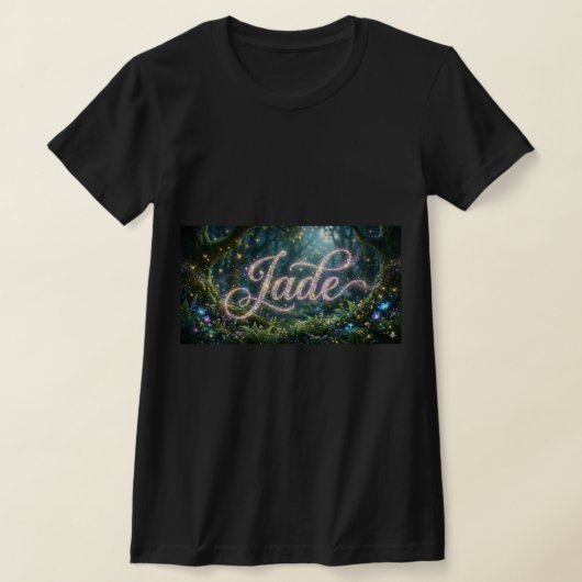 T-shirt prénom Jade cosmic flowers Tシャツ (レイダウン)