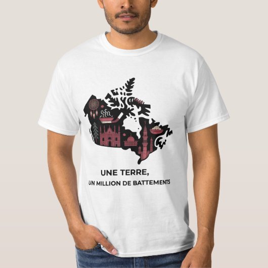 T-Shirt Québécois: Mosaïque Unie d'Érable  Tシャツ (正面)