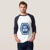 T-shirt raglan blanc marine  KENTUCKY SPORT Tシャツ (正面フル)