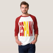T-shirt raglan blanc rouge dos homme ESPANA Tシャツ (正面フル)