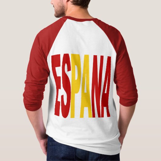 T-shirt raglan blanc rouge dos homme ESPANA Tシャツ (裏面)