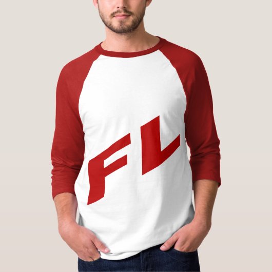 T-shirt raglan blanc rouge FLORIDA Tシャツ (正面)