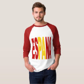 T-shirt raglan blanc rouge homme ESPANA Tシャツ (正面フル)