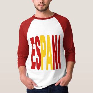 T-shirt raglan blanc rouge homme ESPANA Tシャツ