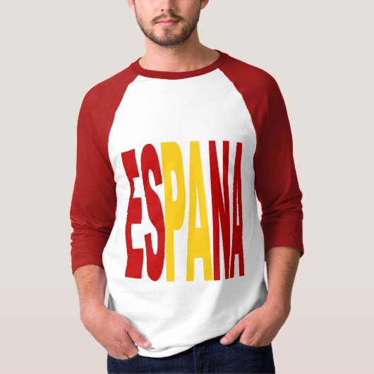 T-shirt raglan blanc rouge homme ESPANA Tシャツ (正面)