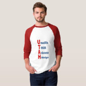 T-shirt raglan blanc rouge TOURISM WEST USA Tシャツ (正面フル)
