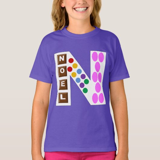 T-shirt raglan gris/noir NOEL BONBONS CHOCOLAT Tシャツ (正面)
