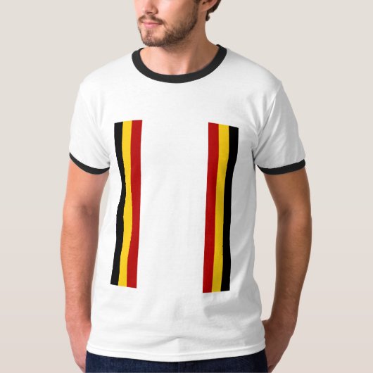 T-shirt ras de cou blanc noir DESIGN ALLEMAGNE Tシャツ (正面)