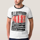 T-Shirt – Red Pulse Abstract Design Tシャツ (正面)