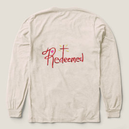 T Shirt ‘Redeemed’ Hand Drawn Text Cross Hearts トライブレンドＴシャツ