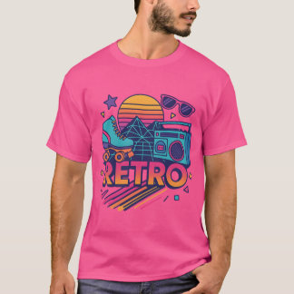 T-shirt Rétro Années 80 – Style Synthwave Vintage Tシャツ