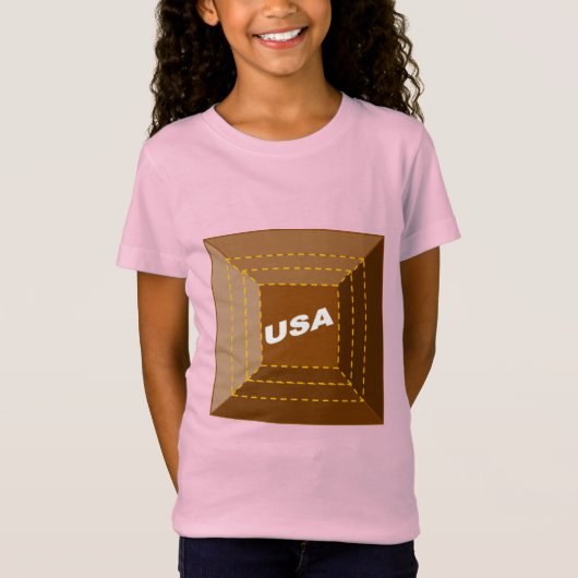 T-shirt rose jersey fin filles CHOCOLAT  USA  Tシャツ (正面)