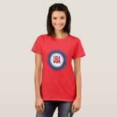 T-shirt rouge  femme  SOLEIL  USA Tシャツ (正面フル)