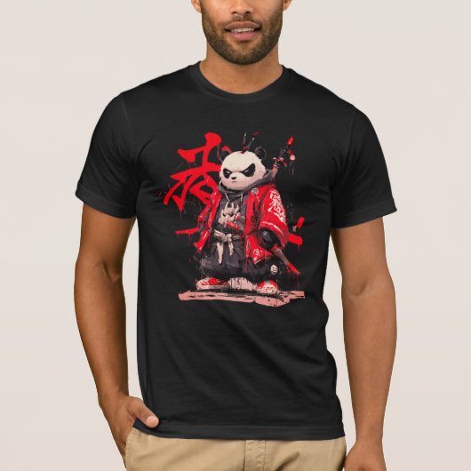 T-Shirt Samurai panda. Tシャツ (正面)