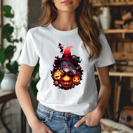 T-shirt sorcière à la citrouille tシャツ