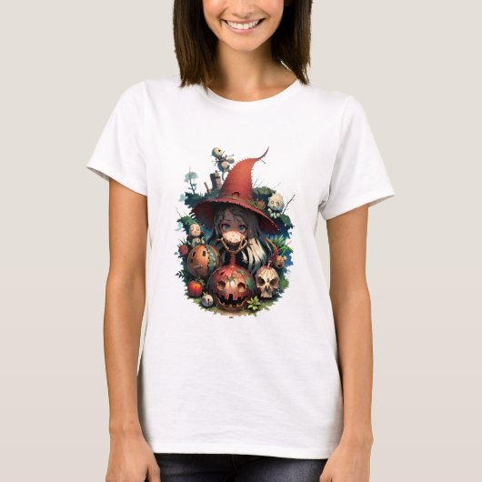 T-shirt sorcière et citrouille tシャツ (正面)