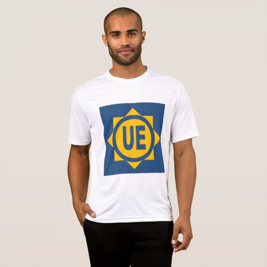 T-shirt sport teck blanc hommes Design UE Tシャツ (正面フル)