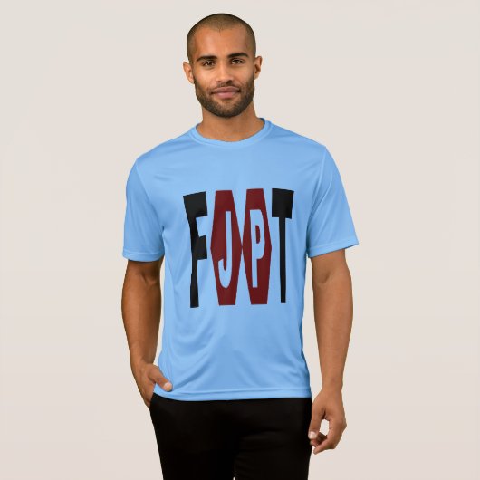 T-shirt Sport Tek bleu Design FOOT JAPON Tシャツ (正面フル)